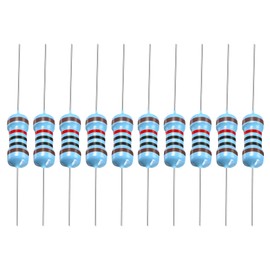 YOKIVE 100 PCS Metal Film Resistors, 10K Ohm Resistor with 1/2W 1% Tolerance, Lead, Good for DIY Electronic Projects (5 Color Bands, 8.5mm±1mm)