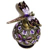 Welforth Dragonfly Lavender & Purple Flower Enamel Crystal Perfume Bottle