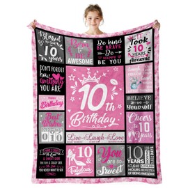 10 Year Old Girl Birthday Gifts,Birthday Gift for 10 Year Old Girl,10 Years Old Girls Gifts,Girl's Gifts for 10 Years Old,10th Birthday Gift for Girls,10th Girl's Birthday Blanket 50"X60"