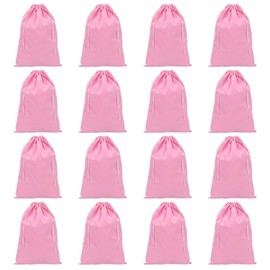 PATIKIL Shoe Dust Bag, 16 Pack Duster Flannel Shoes Pouch with Drawstring Washable Breathable Travel Shoe Bags for Home Luggage Storage, 12x17 Pink