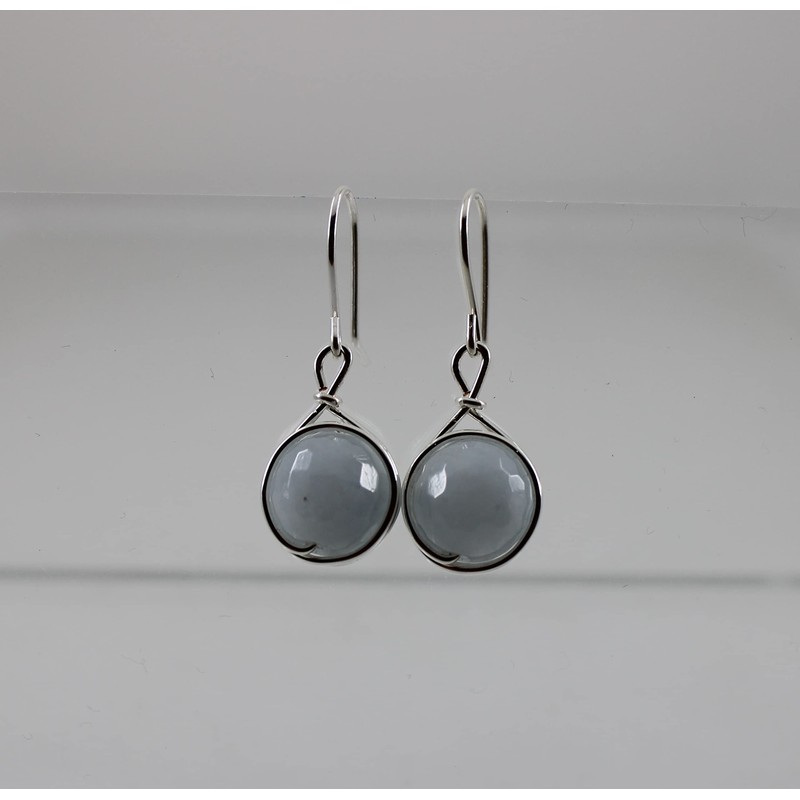 Ohrringe ELEGANCIA Edelstein Aquamarin facettiert (Silber)