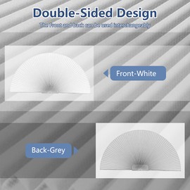 OUDUCK Arch Window Shades Light Filtering Half Circle Cellular Shades, Pleated Blinds Half Moon Window Shades for Semi Circle Windows, Easy Cut and Install, (Radius: 36", Grey & White)