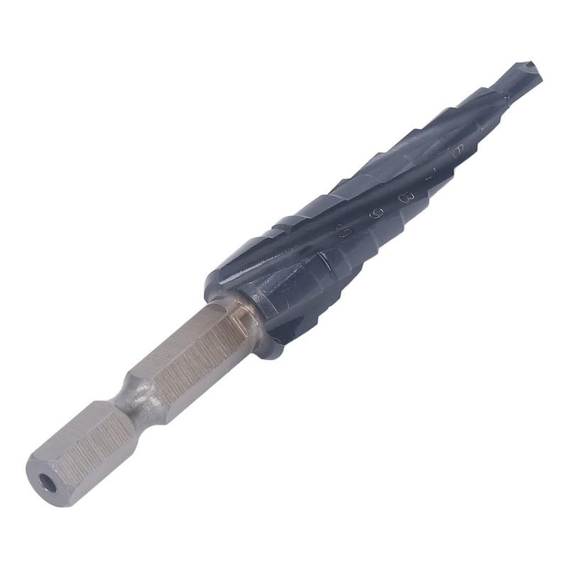 Spiral Grooved Step Drill Bit 4mm to 12mm Step 1/4in