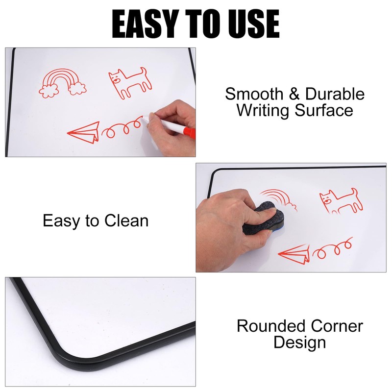 Pack of 2 Mini Whiteboard 30 x 21 cm, Magnetic