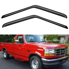 Window Visors Rain Guards for 1980-1996 Ford Bronco, Out-Channel Window Vent Wind Deflectors Visors Shades for 80-96 F150 F250 F350 Standard Cab, for 2 Front Doors