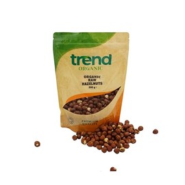 Trend Organic Raw Hazelnuts - Nutrient-Rich Snacking, Baking, Certified Organic, Vegan, Non-GMO, No Additives No Preservatives, High in Protein, Fibre, and Healthy Fats, 500g