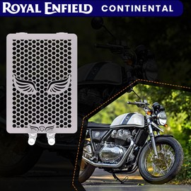 GRAND PITSTOP Motorcycle Radiator Guard, Protector Compatible with Royal Enfield Continental GT 650 (Silver)