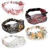 Framendino, 5 Pack Wide Lace Head Bands Embroidery Floral Elastic