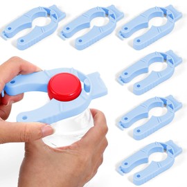 DOPENSPI Pack of 6 3-in-1 Bottle Opener for Seniors, Multifunctional Plastic Bottle Opener, Screw Cap Opener, Lid Opener, Bottle Opener for Hands, Arthritic, Hand Weakness, Arthritis (Blue)