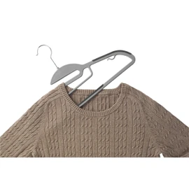 Whitmor Plastic Hangers 5 Pack Non Slip Clothes Hanger Space Saving Coat Hangers 360° Rotating Hook Hanger Heavy Duty Pant Hangers (Gray & Black)