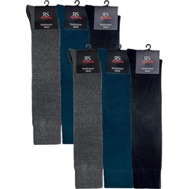 RS. Harmony Knee Socks for Men Extra Quality Kneehigh, 6 pairs - black, navy, grey
