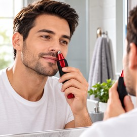 3-in-1 Grooming Trimmer for Men – Battery Powered Nose, Ear & Eyebrow Hair Trimmer for Personal Care and Daily Grooming