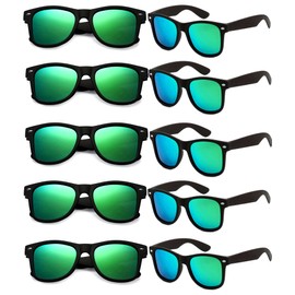 Eyegla Matte Black Sunglasses Bulk Adults Party Sunglasses 80s Glasses Shades Men Women Party Favors,10 Pack