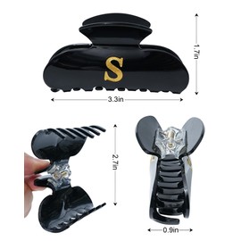 WELROG Acrylic Letter Hair Clips For Women Name Bandana Hair Claw Clips Black