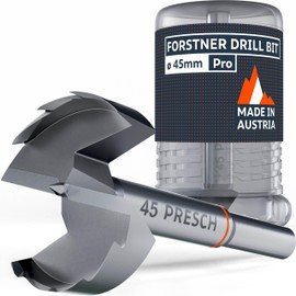 Presch Forstner Drill Bit Ø 45mm - drill bit for wood with high-precision centering point for perfect round holes - Reliable performance with optimized longevity