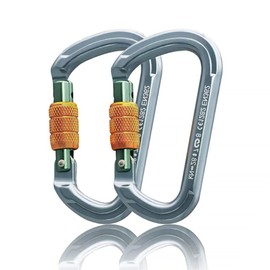 Climbing Carabiners Locking Carabiner Clip Auto-Lock Aluminum Carabiners Heavy Duty with Screwgate for Climbing, Rappelling, Hammocks, Mountaineer, Water Bottle (28KN)