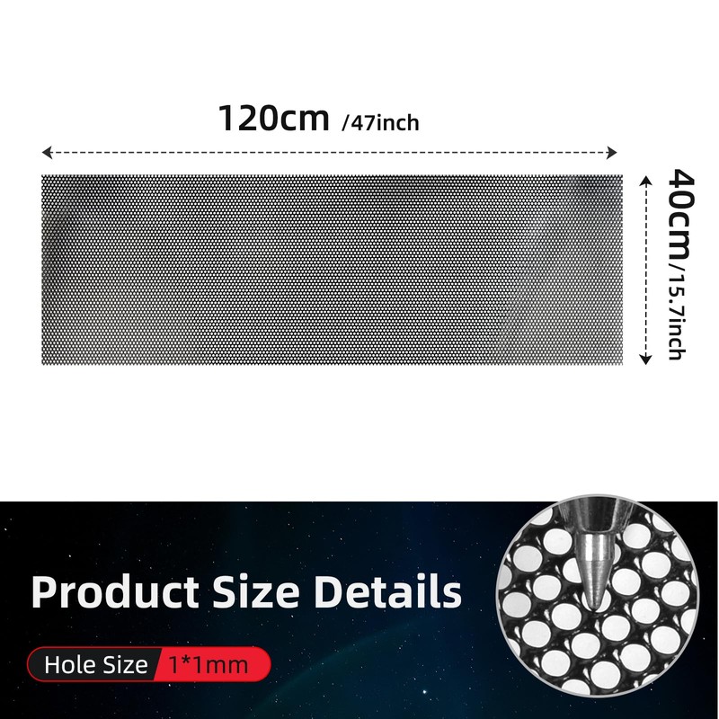 AggAuto 47in x 16in Stainless Steel Car Grill Mesh Screen,