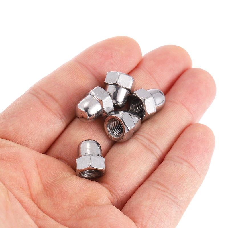 uxcell M6x1.0 Acorn Cap Nuts, 10Pcs 304 Stainless Steel Dome