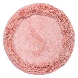 Better Trends Shaggy Border Collection is Ultra Soft, Plush and Absorbent Tufted Bath Mat Rug 100% Cotton in Vibrant Colors, 30" Round, Pink