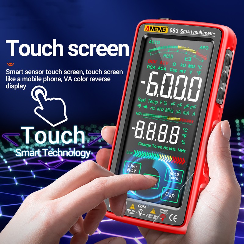 ANENG 683 6000 Counts Large Touch Screen Digital Multimeter Smart