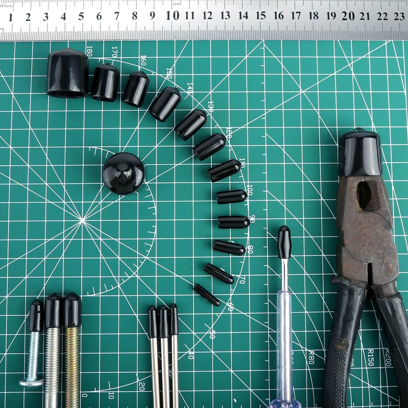 158 PCS Round Rubber End Caps, Vinyl Tube Bolt Cap,