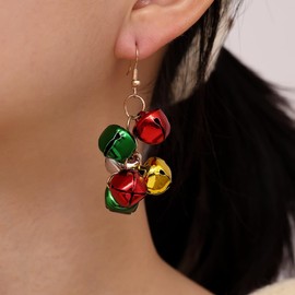 Christmas Jingle Bell Earrings for Women - Cute Bell Dangle Holiday Jewelry, Outfits Accessories Xmas Gifts (Christmas bell)