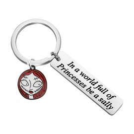 Nightmare Movie Merchandise Gift Sally Skellington Lovers Princess Sally Character Keychain Pumpkin Queen Scary Movie Gift (FullySallyKS-CA)