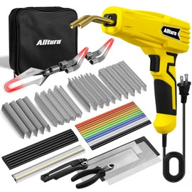 Allturn Plastic Welder, 2 in 1 Plastic Welding Kit, Hot Staples Weld Gun, Car Bumper Repair Kit for Most Plastics, Patent Number D970324(Yellow)