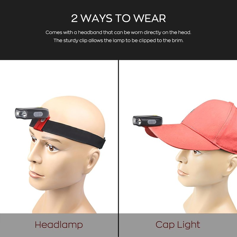 XLENTGEN Cap Lights Clip on Hat 2 Pack Rechargeable LED
