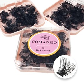 Loose Lash Clusters C/D Curl Lash Clusters DIY Eyelash Extensions 144Pcs Individual Lash Extensions CoMango 16mm Wispy Lash Clusters DIY Lash Extensions At Home