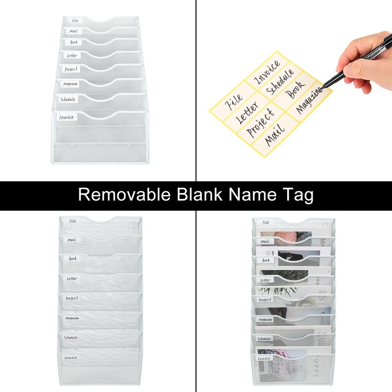 PAG Hanging Wall File Holder Organizer Mail Sorter Literature Rack