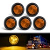 GOOACC 2Inch Round Side Marker Light 5PCS Amber 4LED Front