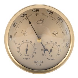 Generic Thermometer Barometer Hygrometer, 3 in 1 Wall Hanging Mechanical Movement Dial Type Traditional Weather Station, Accurate Temperature Humidity Indicator for Indoor Outdoor