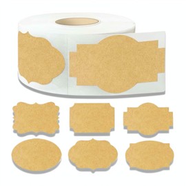 500 PCS Sticker Labels for Jars,Bottles,Canning Jars Lids Sticker Label,Self-Adhesive Labels for Mason Jars, Food containers, Blank Gift Tags (Kraft 2x1.2)