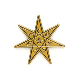 Seven-Pointed Star Celestial Rune Enamel Pin - Theme Series - Enamel Lapel Pin - Plated Badge for Clothing, Bags, and Lanyards