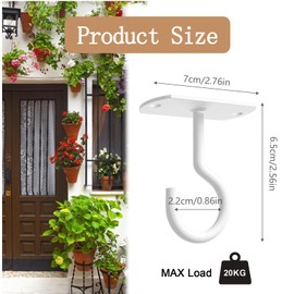 Xumann 5 Set Ceiling Hooks for Hanging Plants, 2.5 Inch Square Metal Ceiling Hoo