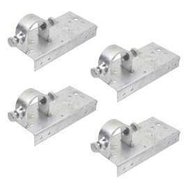 Chain Link Fence 1 5/8" x 6" Wood to Steel Frame End Post Adapter | Adapter Brackets | Wood Fence Steel Post Bracket (Pack of 4)