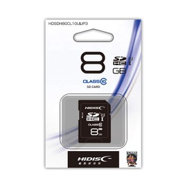 HIDISC HDSDH8GCL10UIJP3 SDHC Card, 8 GB Class 10 UHS-1 Compatible with Plastic Case