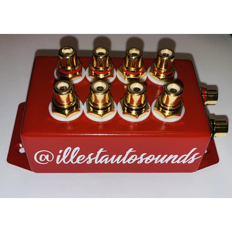 rca distribution block 1-4 rca splitter In Red