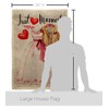 Breeze Decor Just Married Burlap House Flag Set Celebration Wedding