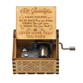 uwows Vintage Holz Handkurbel Spieluhr Sie sind Mein Sonnenschein Geschenk für Familienliebhaber Geburtstag/Weihnachten/Valentinstag (for Granddaughter)