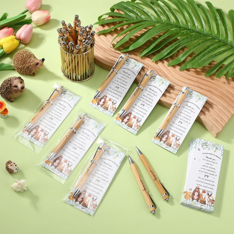 Zhanmai 36 Sets Woodland Animals Baby Shower Favors Include Bamboo