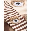 NEXT Snuggle 3 Pack 100% Cotton Pyjamas, Brown/Cream