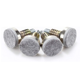 HOTTARGET Furniture Levelers - Adjustable Leveling Legs for Tables Chairs Cabinets Felt Pads Included (4, D35mm Silver)