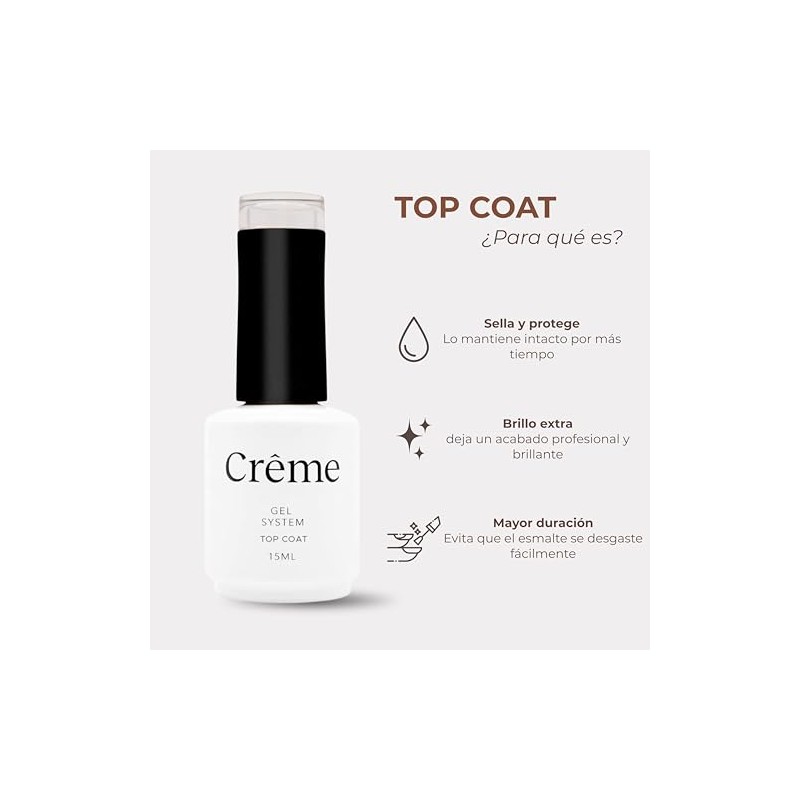 Top Coat Crme Nails Kit Avanzado de Esmaltes de Gel