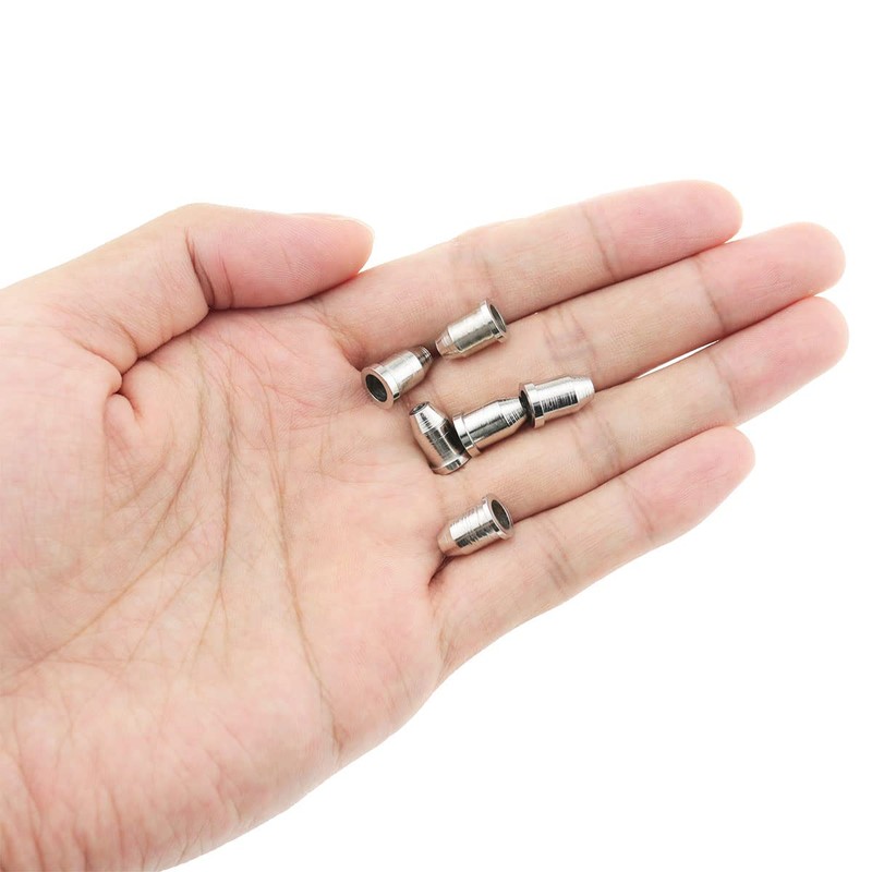 JJHXSM 6pcs Guitar String-Thru Ferrules Silver Bass String Ferrules Bushings