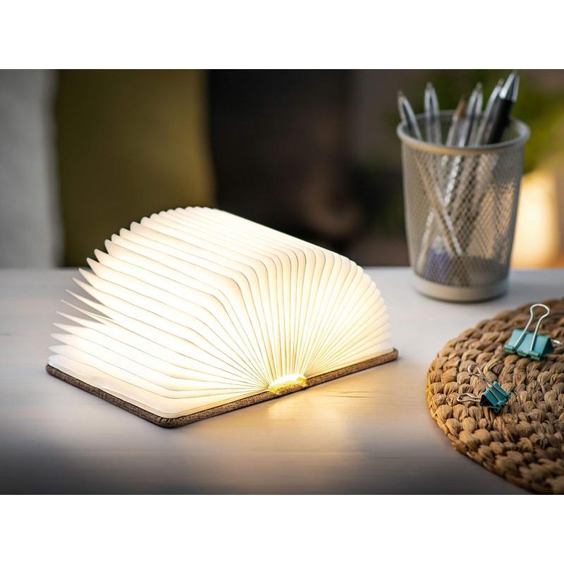 Gingko Smart Booklight- Linen Mini Coffee Brown