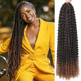 Passion Twist Crochet Hair Brown 30 Inch 8 Packs Long Passion Twist Hair Water Wave Braiding Hair Curly Spring Twist Hair Synthetic Hair Extension (30 Inch (Pack of 8), T30)