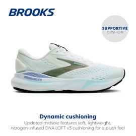 Brooks Women’s Adrenaline GTS 24 Supportive Running Shoe - White/Limpet Shell/Amparo - 11 Medium
