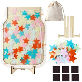 Ettonsun Reward Jars for Kids Magnetic Reward Jar Star Jar Reward System Reward Star Chart for Kids Behavior Chart for Classroom Rewards for Students (100pcs Star-Enlarged Jar)